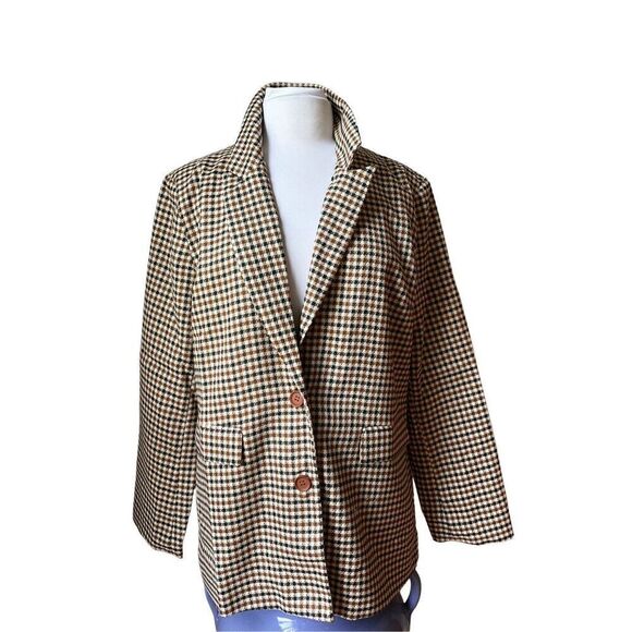 Polagram Plaid Blazer, L. Perfect layering Piece for Fall! Prep, Office Siren, s - Picture 2 of 16